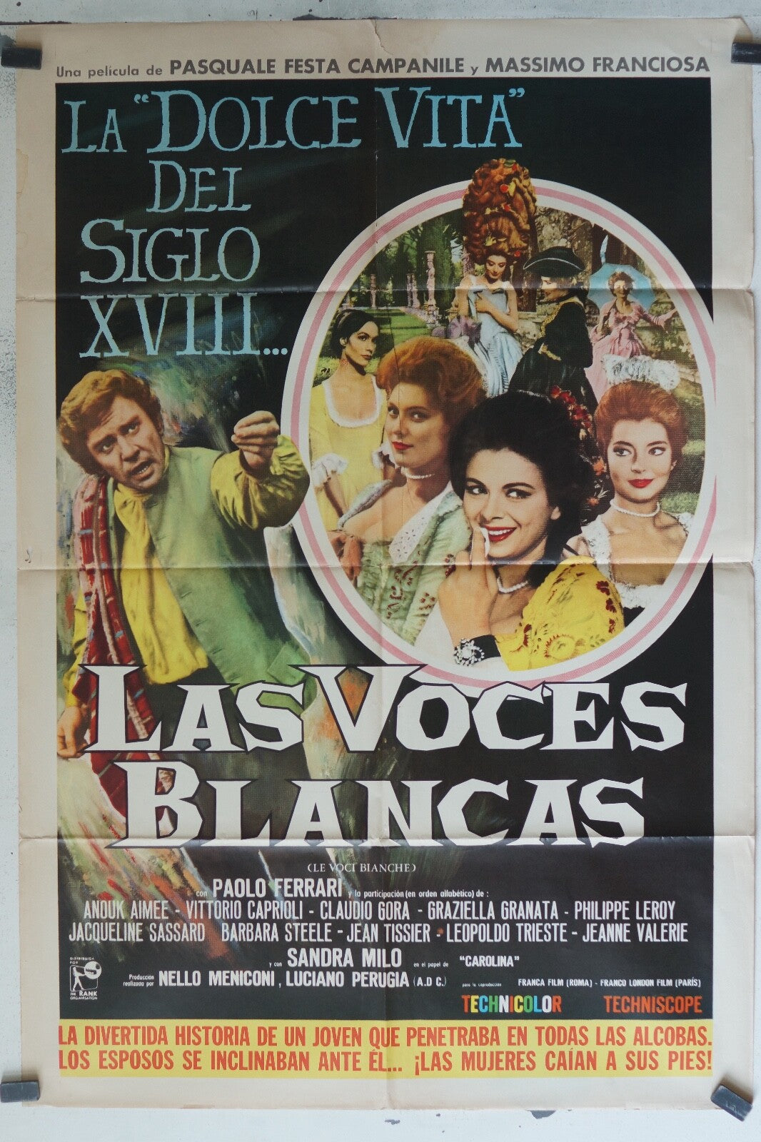 LaS VOCES BLANCAS (1964) MOVIE POSTER 120x160 PAOLO FERRARI – ANOUK AIMEE