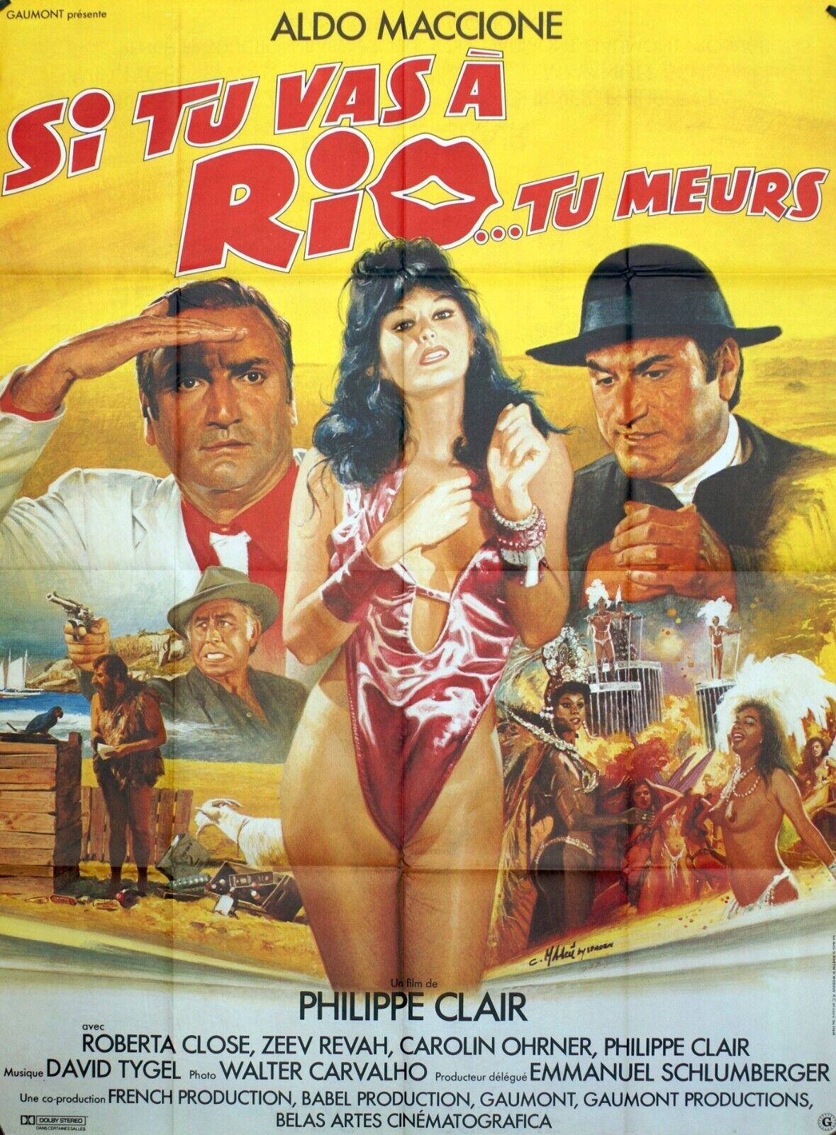 SI TU VAS À RIO…TU MEURS MOVIE POSTER ORIGINAL 120x160 ALDO MACCIONE