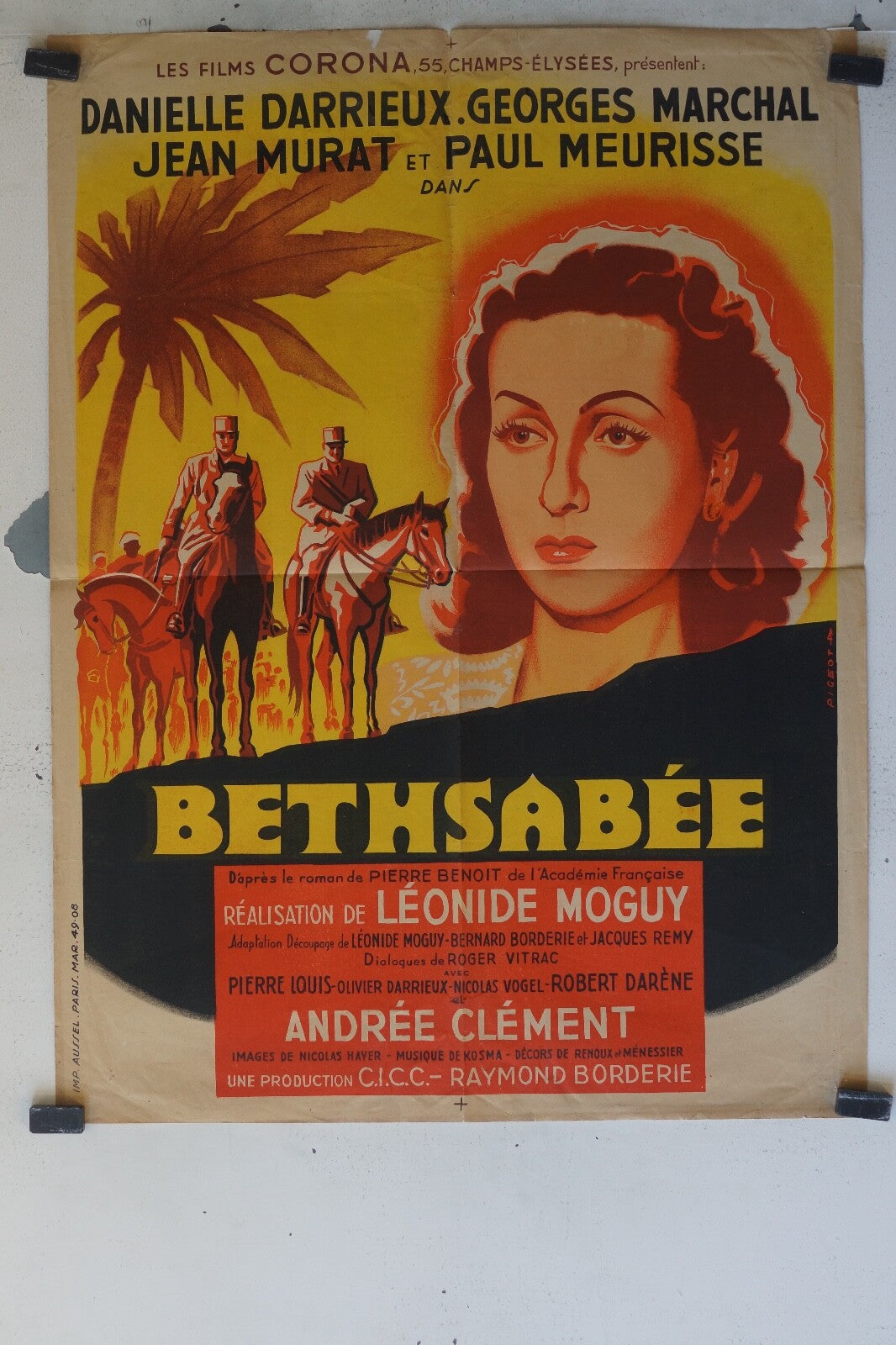 BETHSABEE movie poster ORIGINAL 60x80 Danielle Darrieux