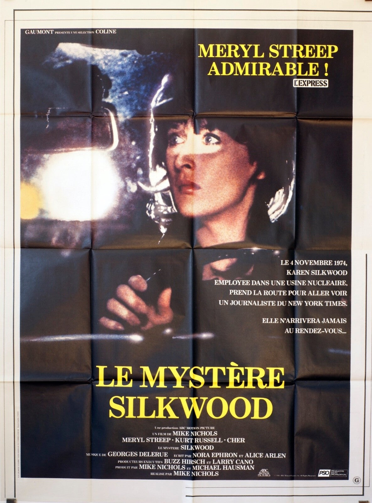 LE MYSTÈRE SILKWOOD ORIGINAL MOVIE POSTER 120X160 MERYL STREEP
