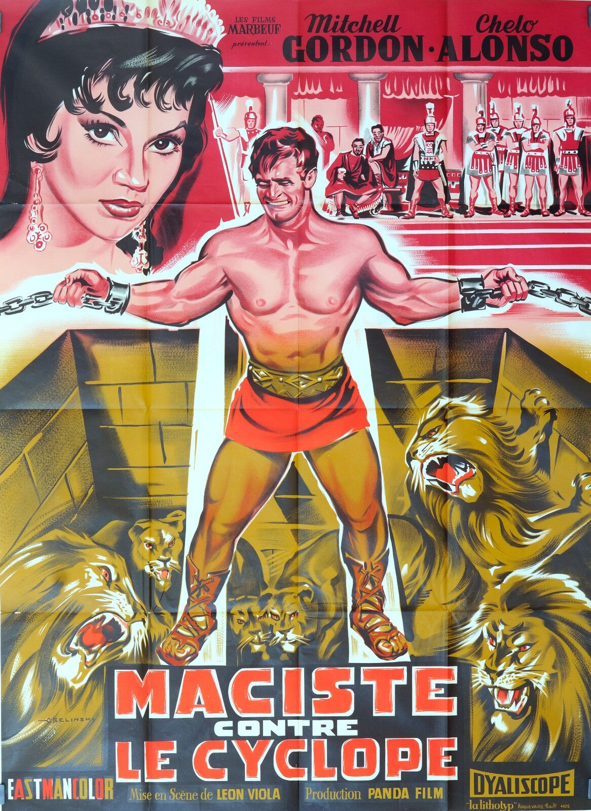 MACISTE CONTRE LE CYCLOPE MOVIE POSTER ORIGINAL 120x160 MITCHELL GORDON