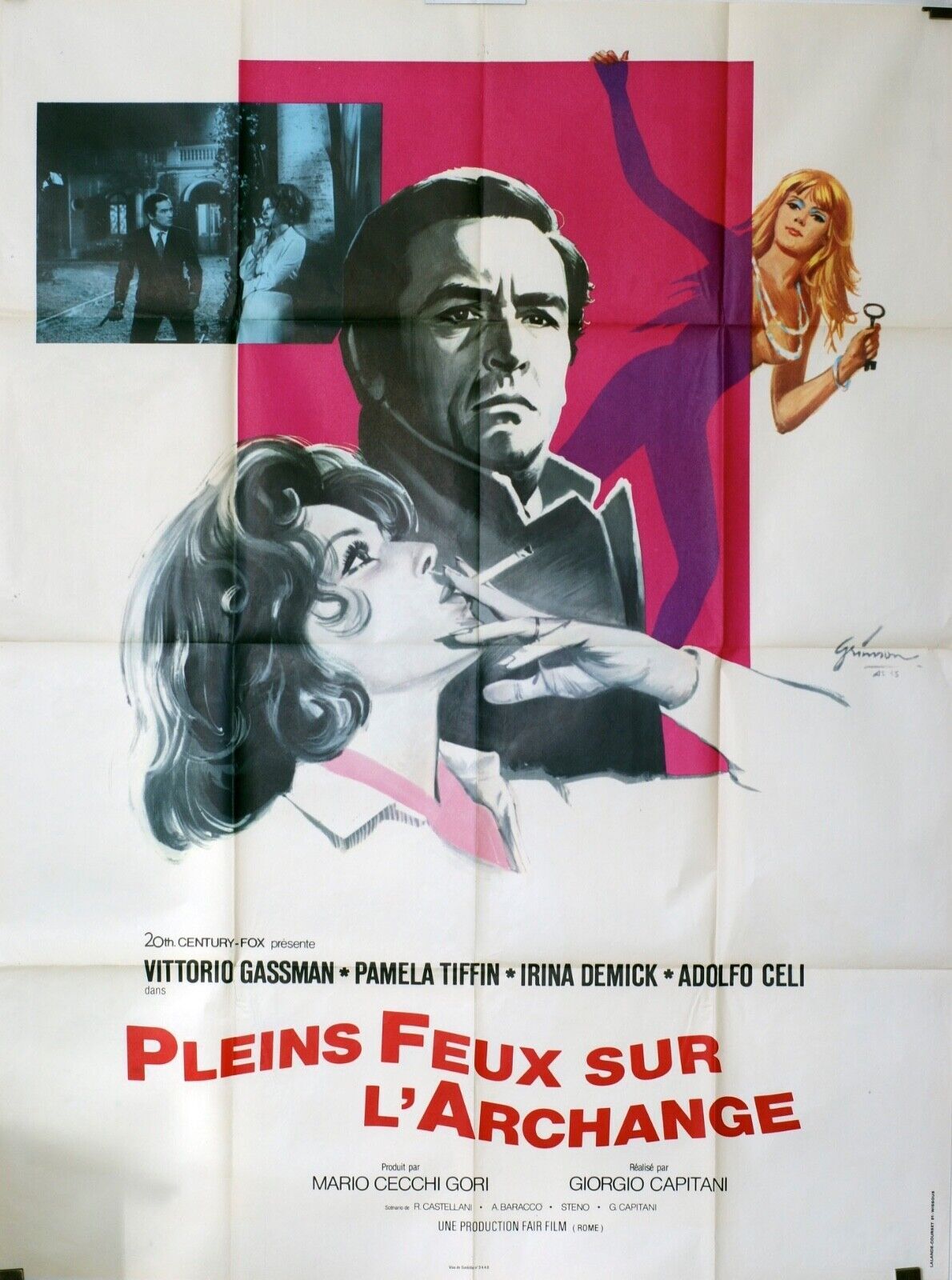 PLEINS FEUX SUR L’ARCHANGE MOVIE POSTER ORIGINAL 120x160 VITTORIO GASSMAN