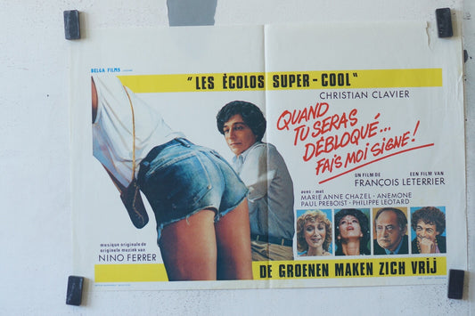 QUAND TU SERAS DEBLOQUE .. FAIS MOI SIGNE ! ORIGINAL MOVIE POSTER 36x55 Anemone 