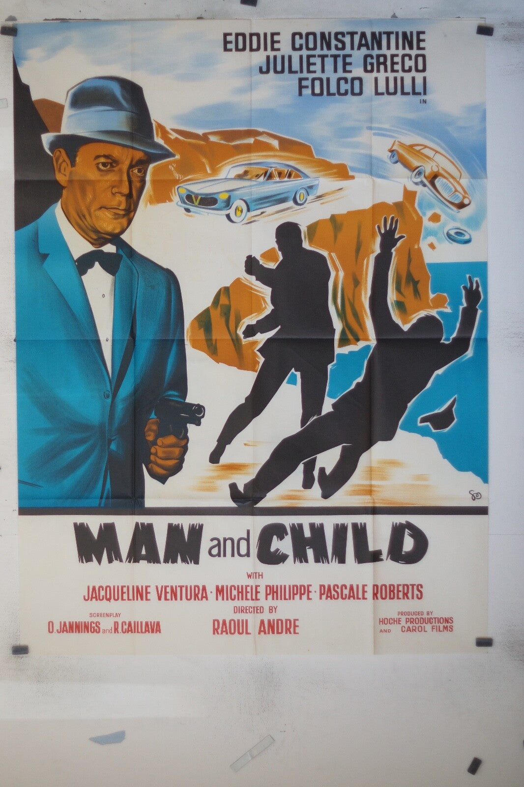 MAN AND CHILD MOVIE POSTER ORIGINAL (120x160), Raoul Andre, Eddie Constantine