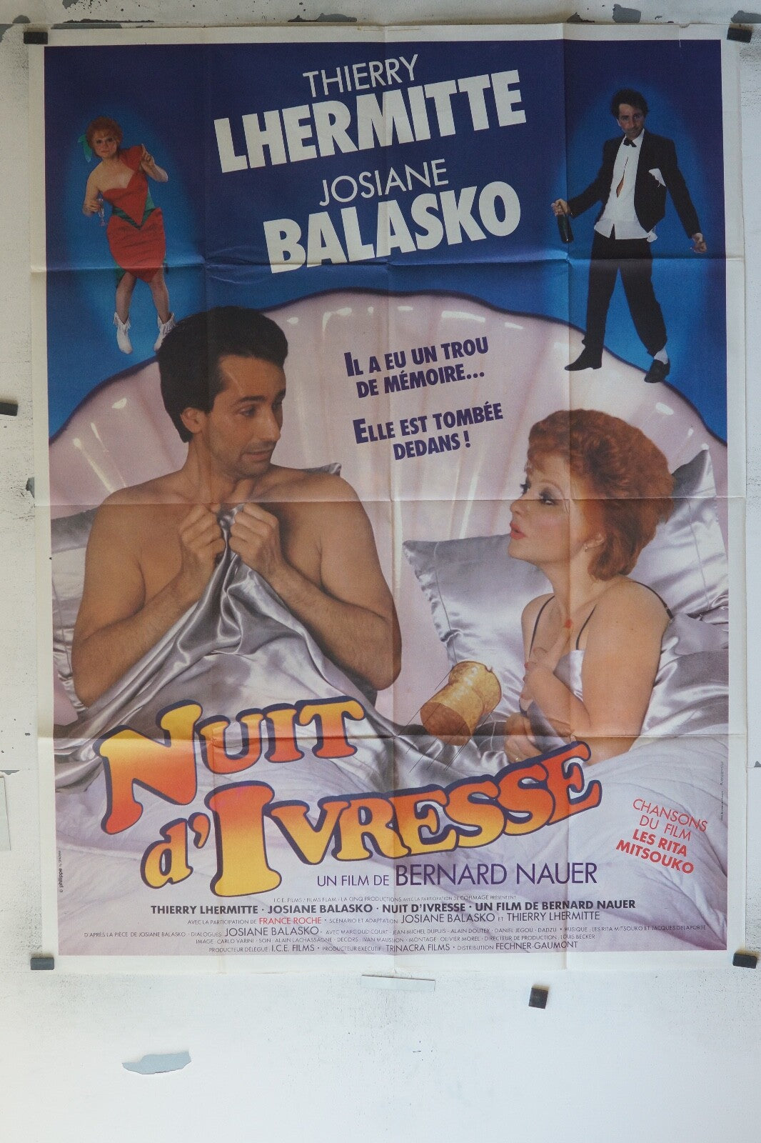 NUIT D’IVRESSE Original Movie Poster 120X160 THIERRY LHERMITTE