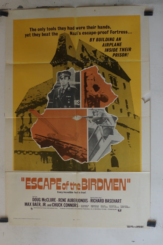 ESCAPE OF THE BIRDMEN 1971 70x100 ORIGINAL MOVIE POSTER DOUG McCLURE -