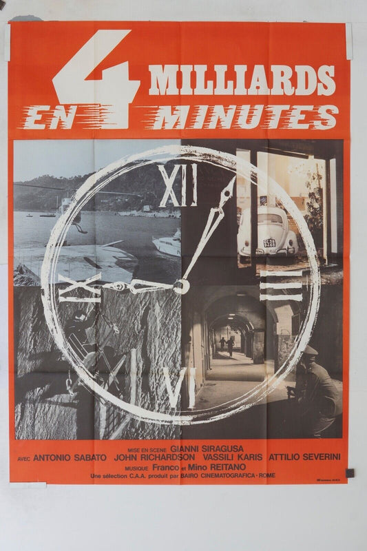 4 MILLIARDS EN 4 MINUTES ! MOVIE POSTER ORIGINAL (120X160) ANTONIO SABATO