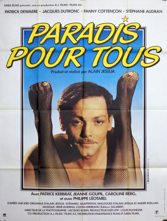 PARADIS POUR TOUS  ALAIN JESSUA ORIGINAL MOVIE POSTER 120x160