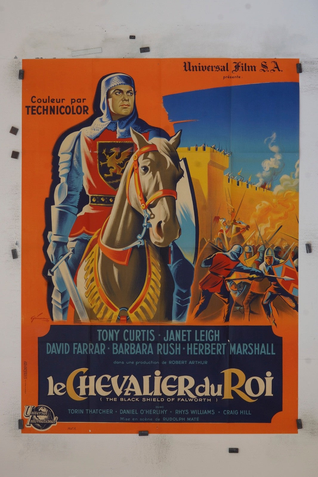 LE CHEVALIER DU ROI TONY CURTIS MOVIE POSTER ORIGINAL 120x160
