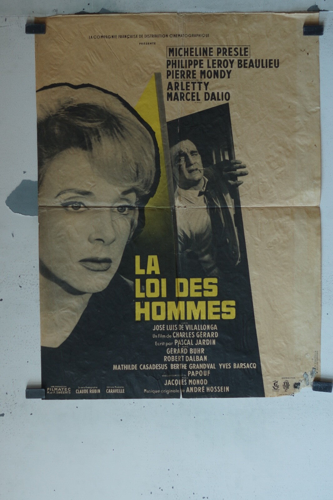 LA LOI DES HOMMES MOVIE POSTER ORIGINAL (60X80) MICHELINE PRESLE, PHILIPPE LEROY