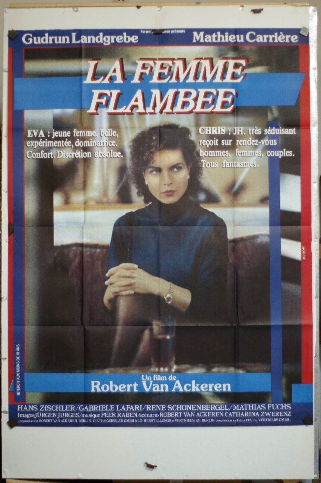 LA FEMME FLAMBÉE MOVIE POSTER ORIGINAL 120x160 GUDRUN LANDGREBE