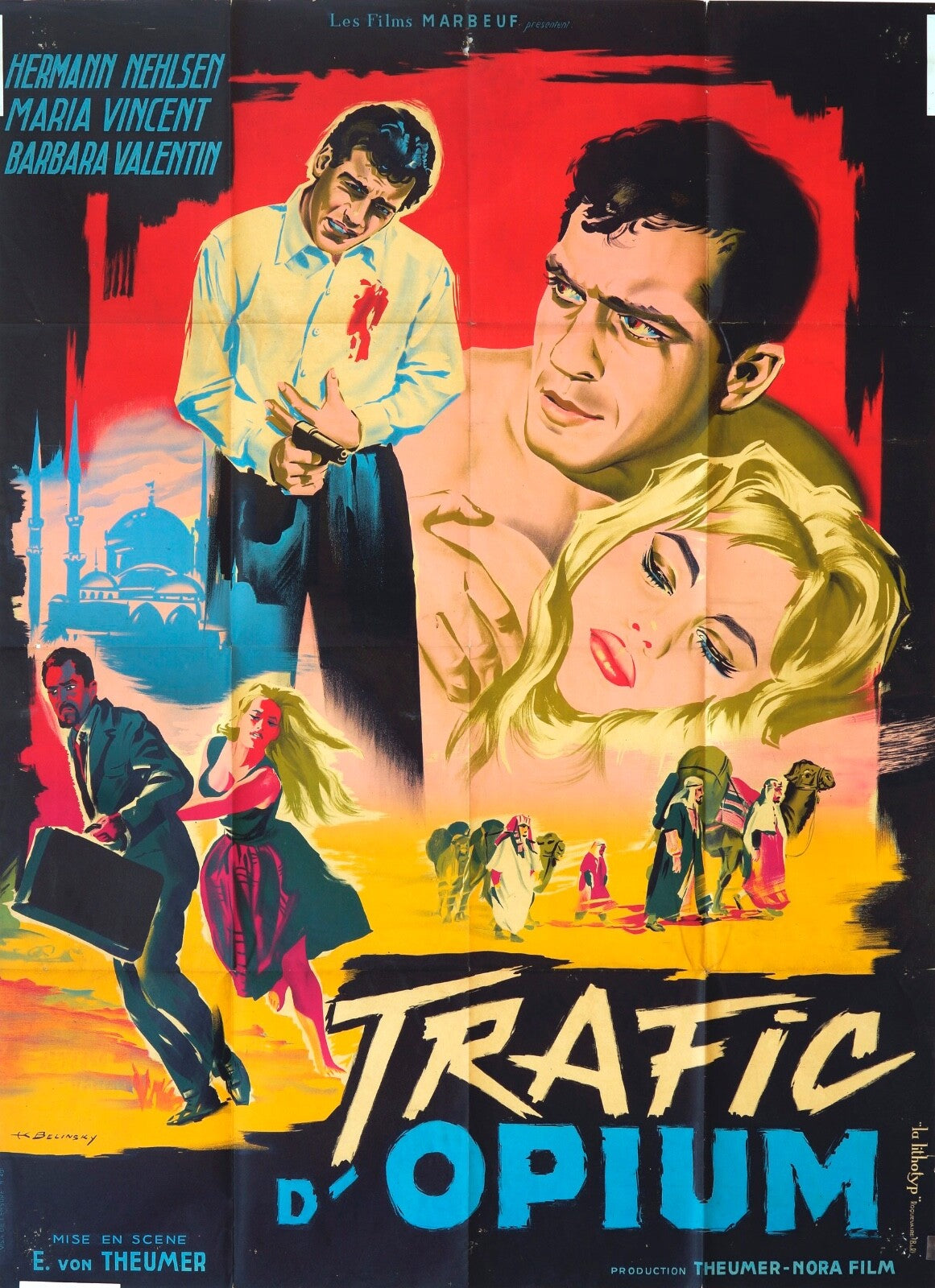 TRAFIC D’OPIUM ORIGINAL MOVIE POSTER 120x160 HERMANN NEHLSEN