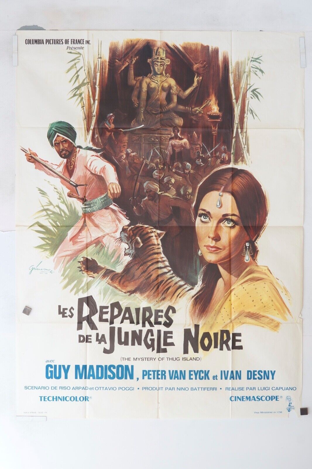 LES REPAIRES DE LA JUNGLE NOIRE MOVIE POSTER ORIGINAL (120X160) GUY MADISON
