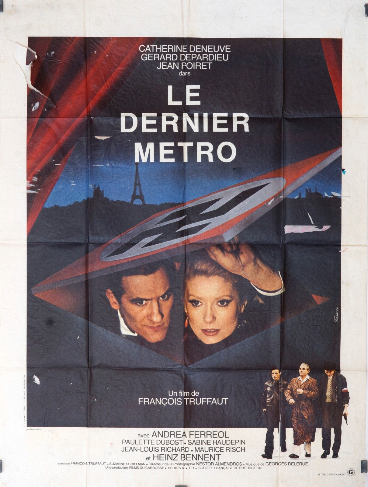 LE DERNIER MÉTRO POSTER ORIGINAL 120x160  CATHERINE DENEUVE