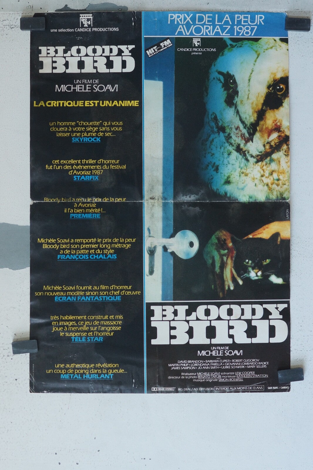 BLOODY BIRD POSTER ORIGINAL (40X60) MICHEL SOAVI