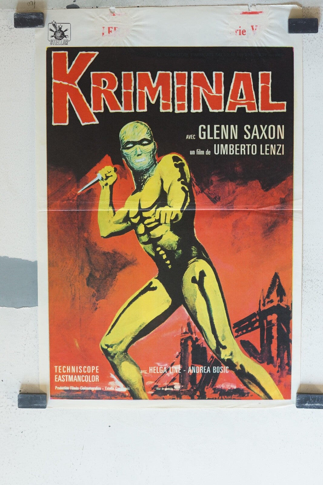 KRIMINAL POSTER ORIGINAL 53x36 Glenn Saxon , Helga Liné