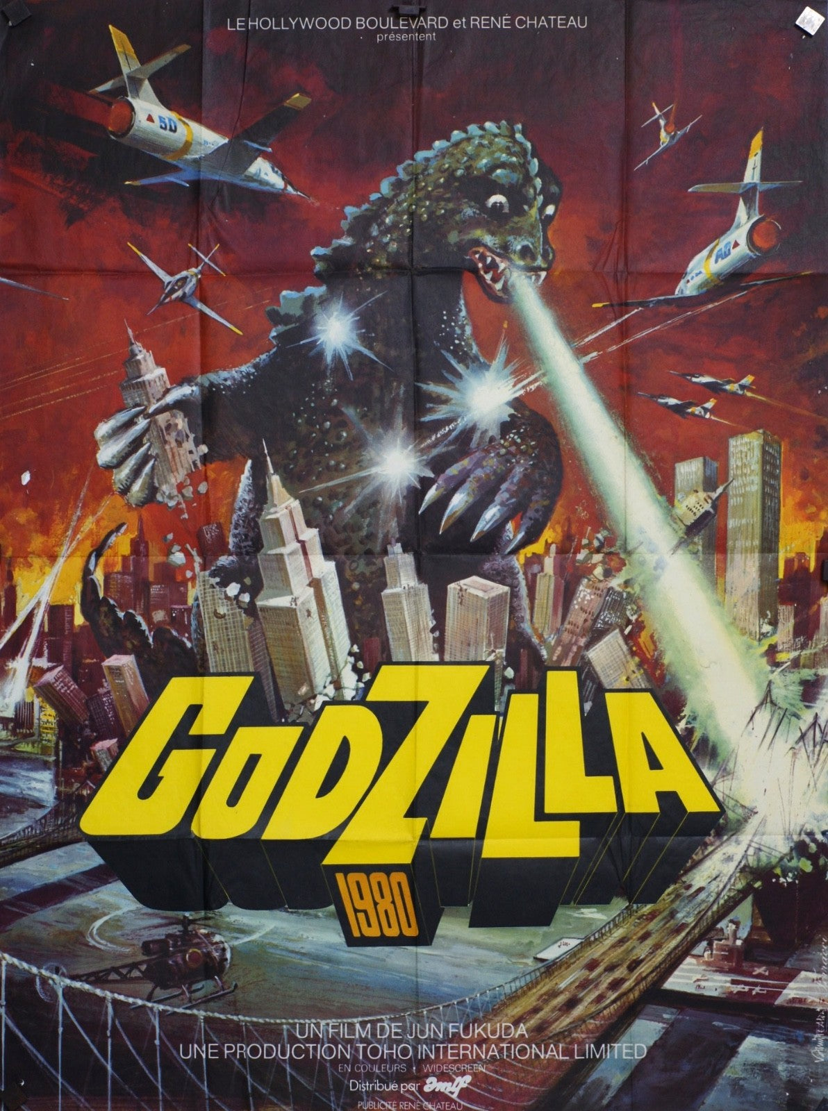 GODZILLA 1980 JUN FUKUDA MOVIE POSTER ORIGINAL 120x160