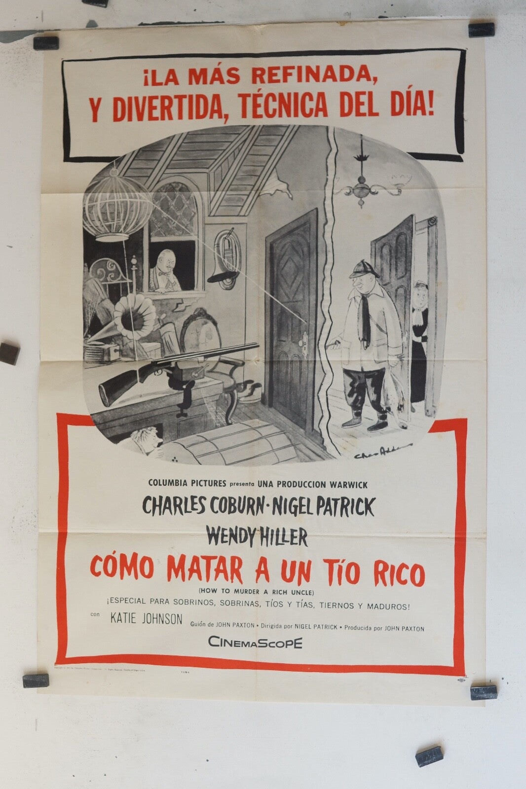 COMO MATAR A UN TIO RICOORIGINAL MOVIE POSTER 70x100 NIGEL PATRICK, WENDY HILLER