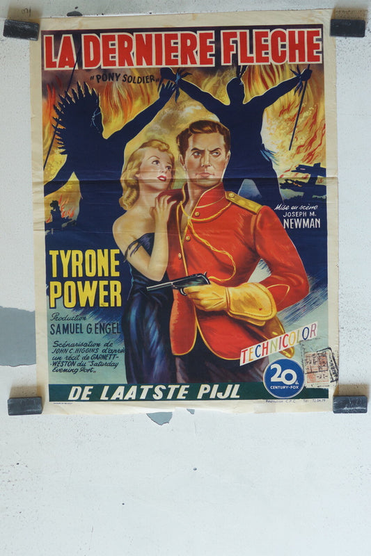 DERNIERE FLECHE (LA) POSTER ORIGINAL 46x35 Tyrone Power , Cameron Mitchell