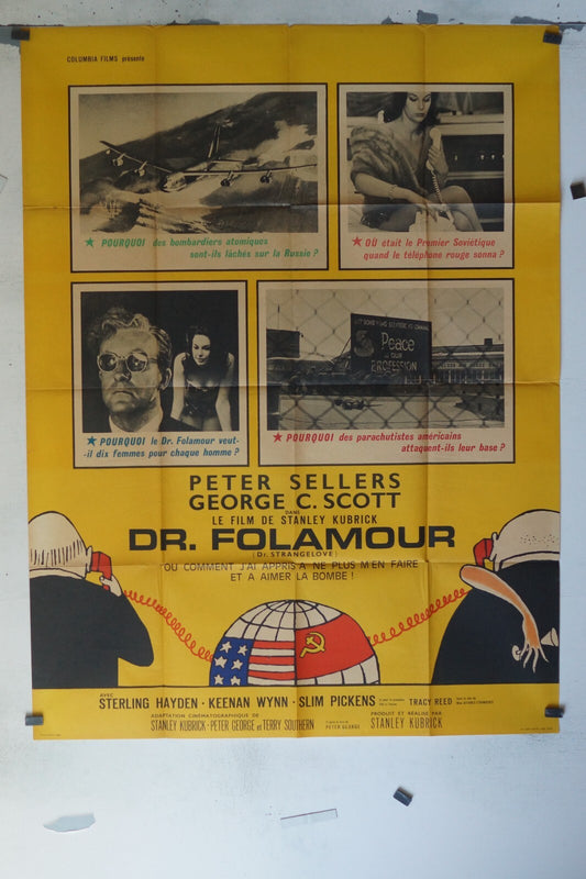 DR FOLAMOUR MOVIE POSTER ORIGINAL 120x160 PETER SELLERS GEORGE C.SCOTT