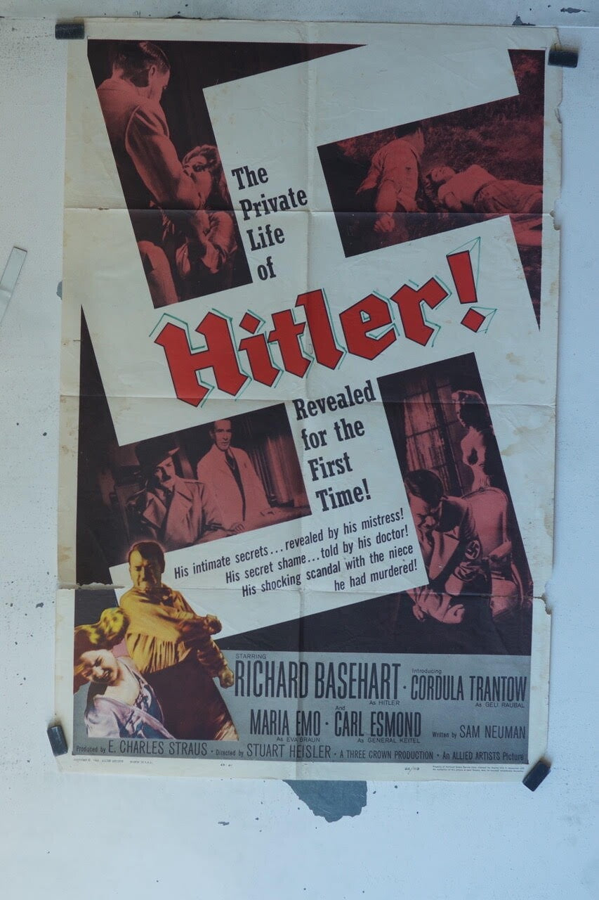 HITLER (1962) ORIGINAL MOVIE POSTER 70 X 100 RICHARD BASEHART, MARIA