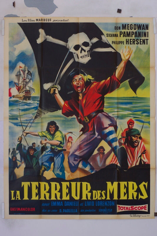 LA TERREUR DES MERS MOVIE POSTER ORIGINAL 120x160 DON MEGOWAN