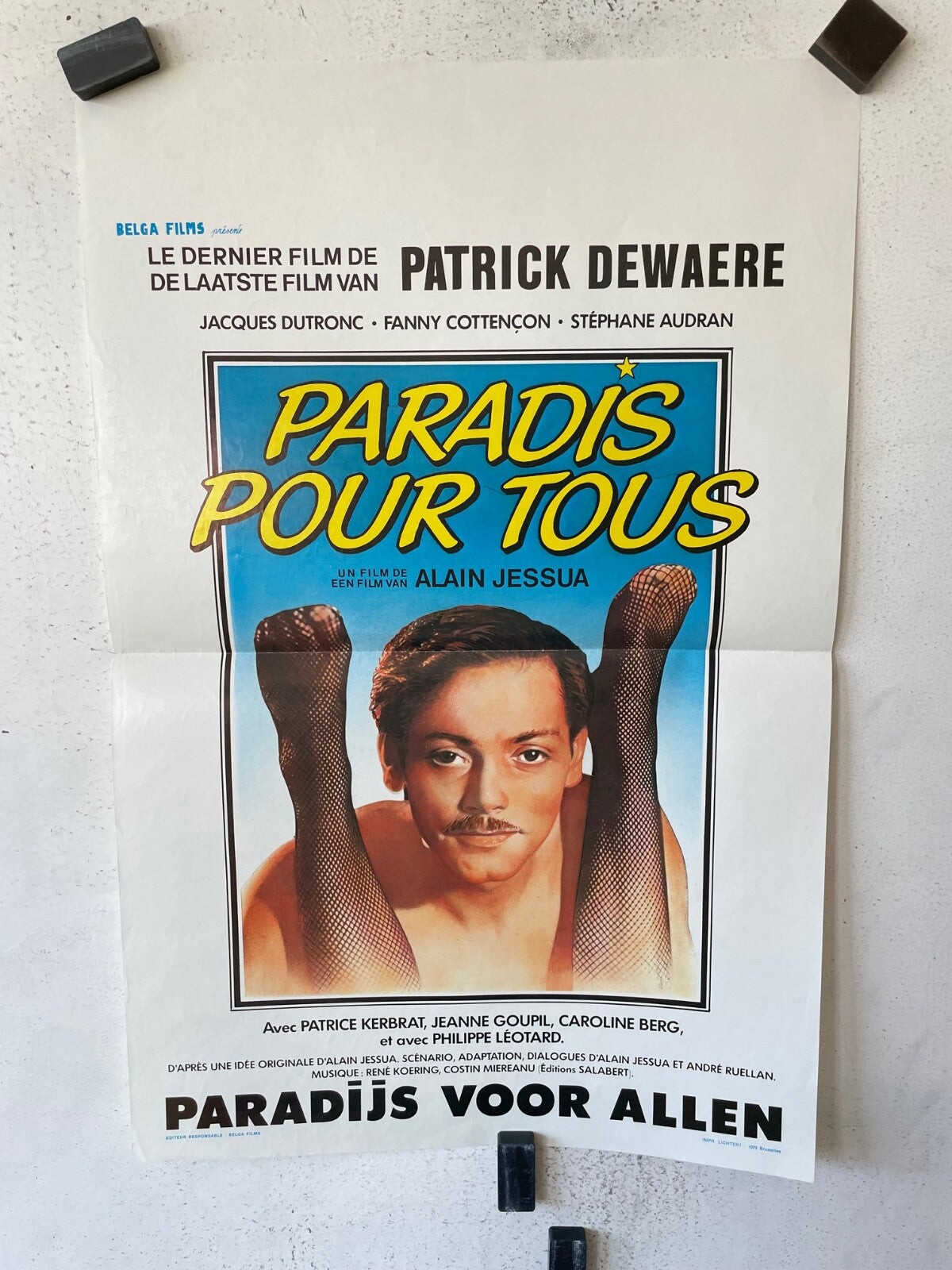 PARADIS POUR TOUS, BELGIAN MOVIE POSTER 37X53 PATRICK DEWAERE