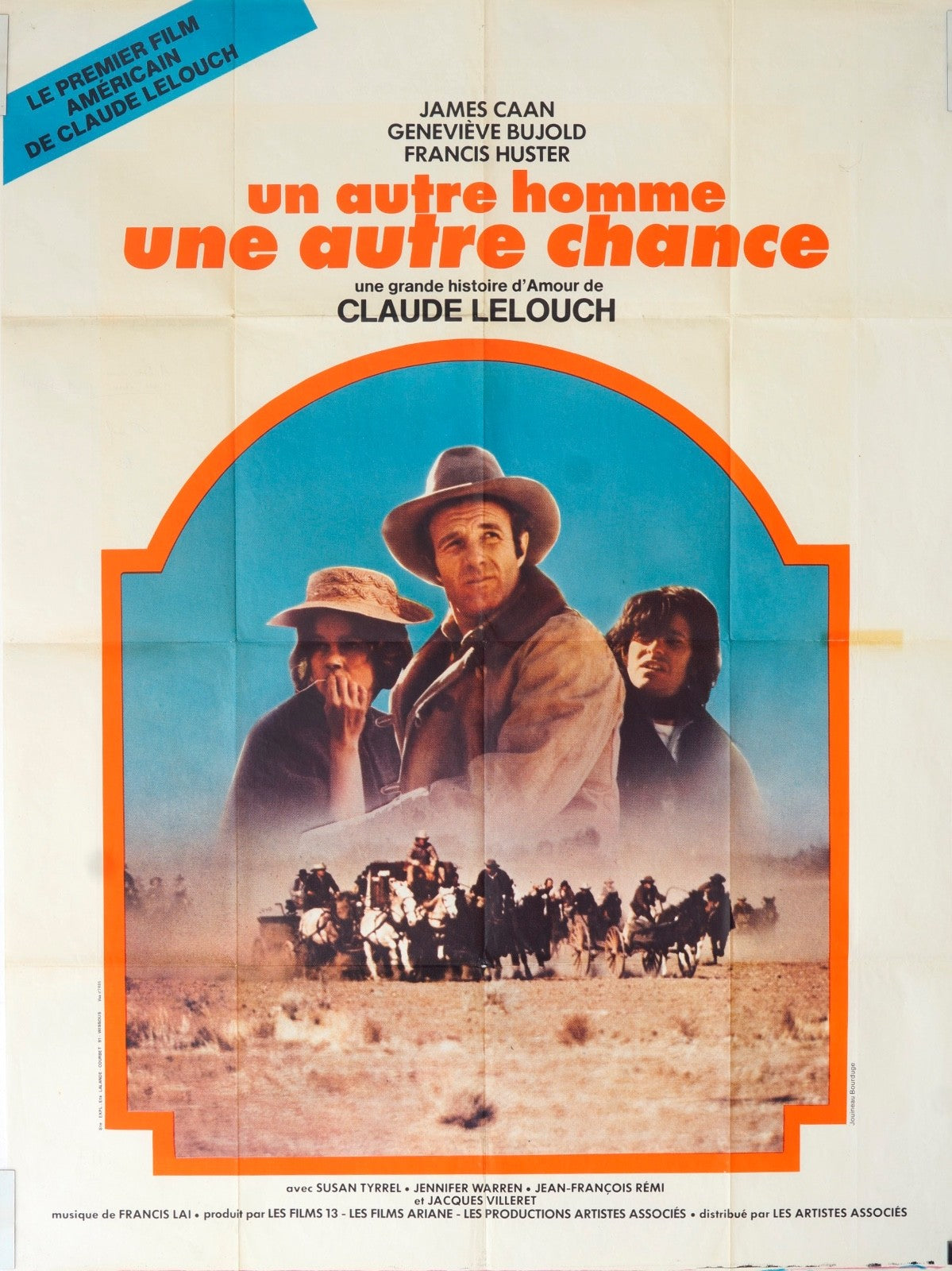 UN AUTRE HOMME UNE AUTRE CHANCE  CLAUDE 120X160 MOVIE POSTER ORIGINAL 120x160