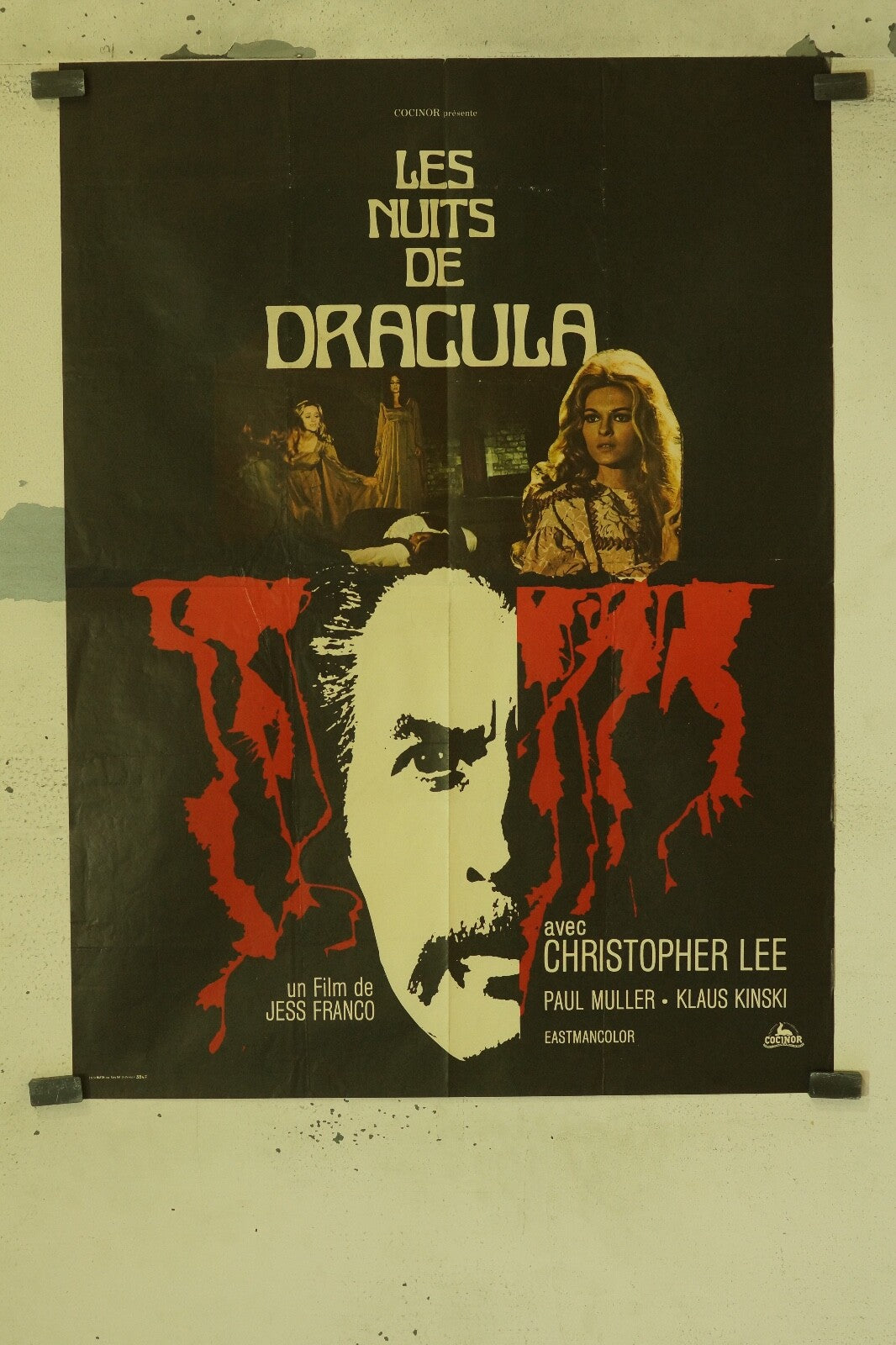 LES NUITS DE DRACULA MOVIE POSTER ORIGINAL (60X80) JESS FRANCO, CHRISTOPHER LEE