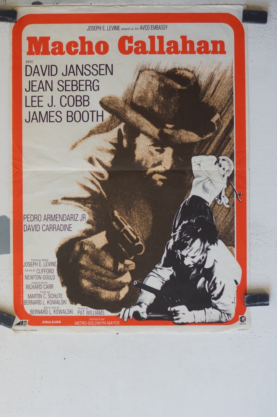 MACHO CALLAHAN MOVIE POSTER ORIGINAL 53x40 David Janssen , Jean Seberg 