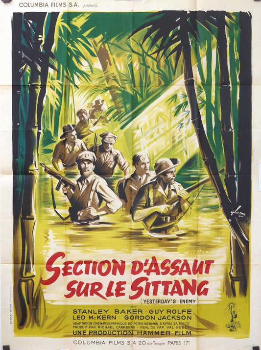 SECTION D’ASSAUT SUR LE SITTANG MOVIE POSTER ORIGINAL 120x160 STANLEY BAKER