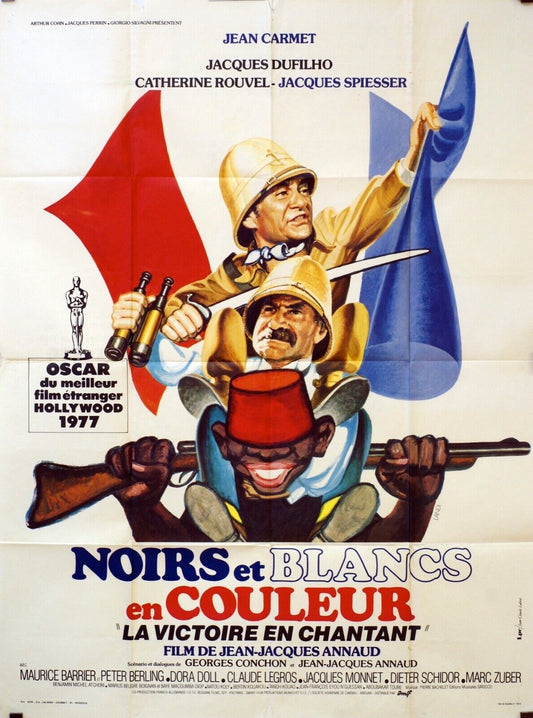 NOIRS ET BLANCS EN COULEURS MOVIE POSTER ORIGINAL 120x160 MAURICE BARRIER