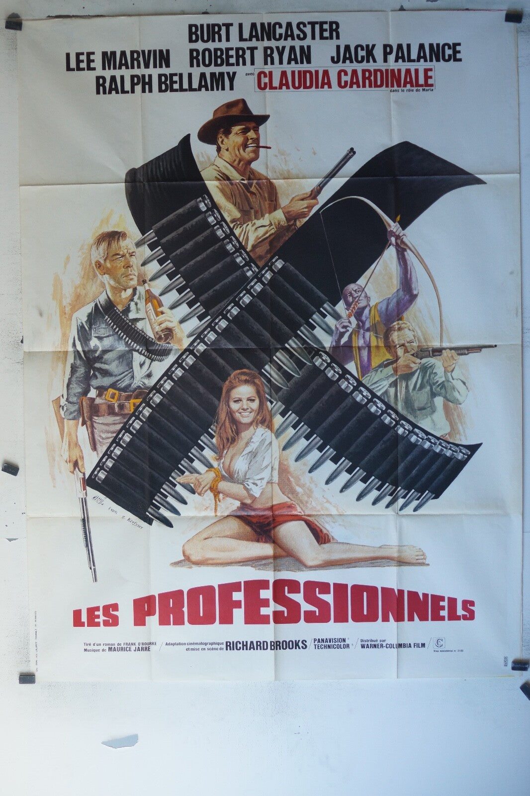 PROFESSIONNELS (LES) MOVIE POSTER ORIGINAL 120x160 Burt Lancaster , Lee Marvin 