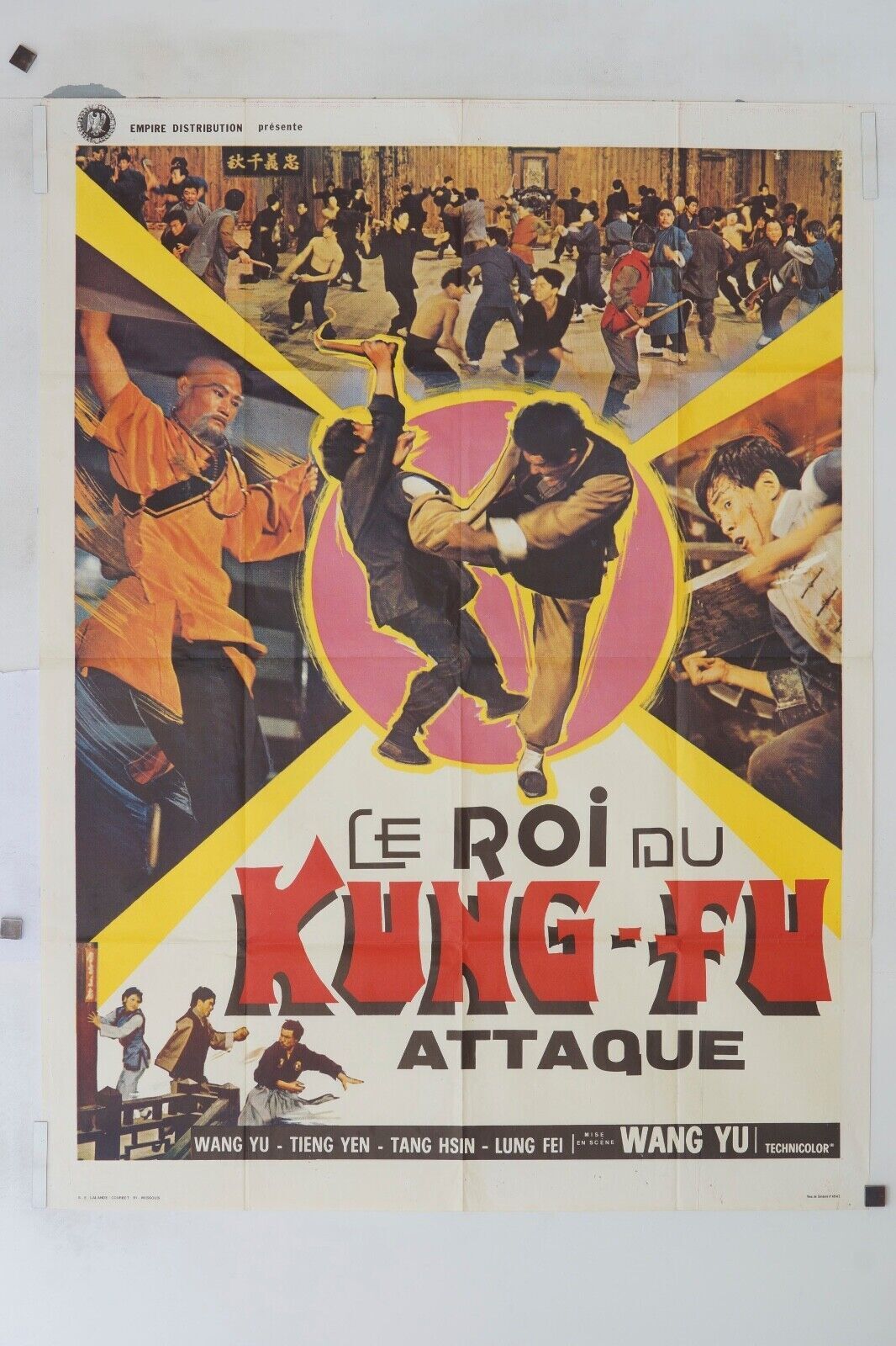 LE ROI DU KUNF-FU ATTAQUE MOVIE POSTER ORIGINAL 120X160  WANG YU