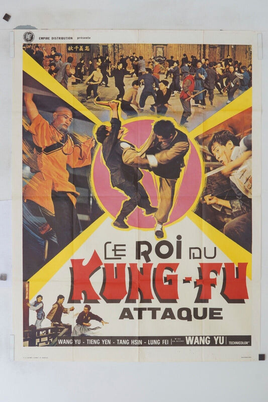 LE ROI DU KUNF-FU ATTAQUE MOVIE POSTER ORIGINAL 120X160  WANG YU