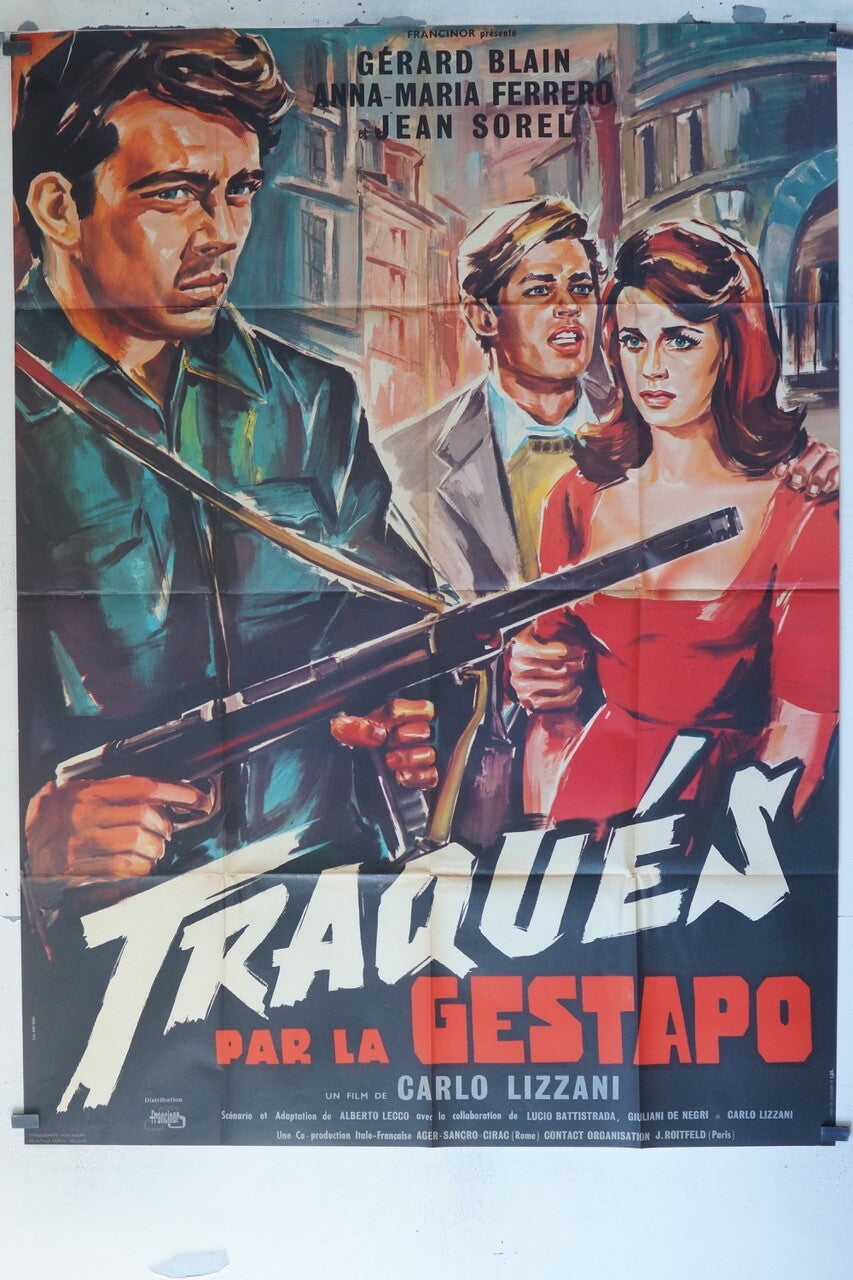 TRAQUÉS PAR LA GUESTAPO POSTER ORIGINAL 120x160 GERARD BLAIN