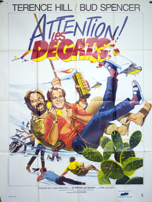 ATTENTION LES DÉGÂTS TERENCE HILL POSTER ORIGINAL 120x160