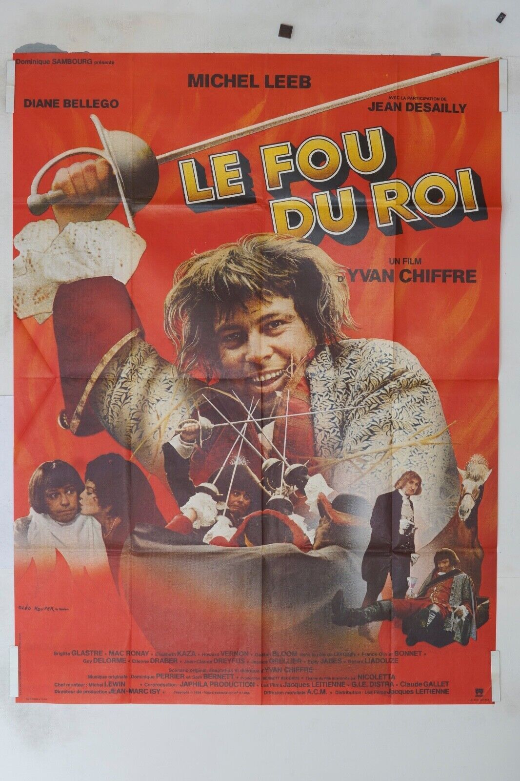 LE FOU DU ROI MOVIE POSTER ORIGINAL 120x160 MICHEL LEEB