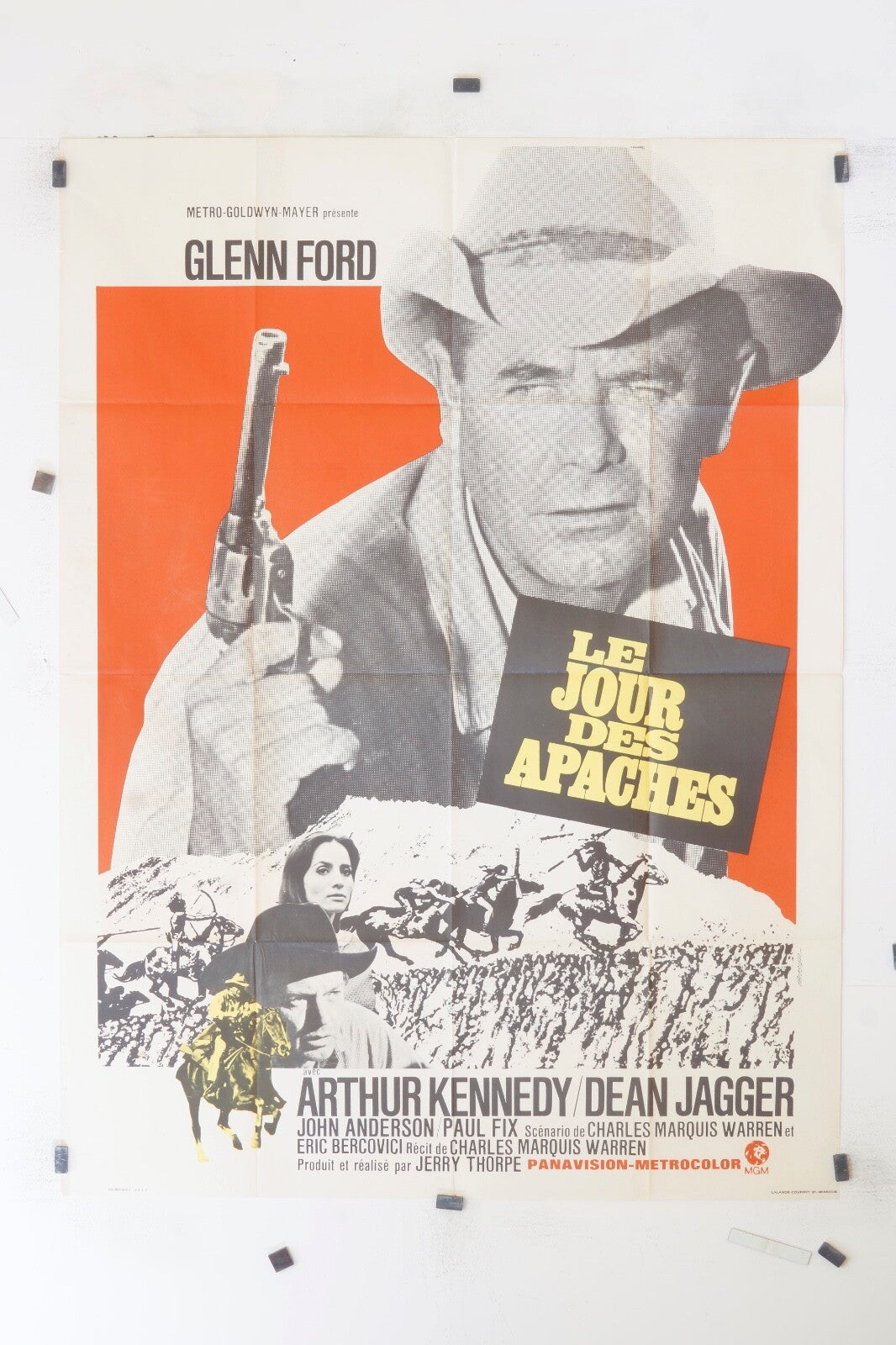 LE JOUR DES APACHES   GLENN FORD ORIGINAL MOVIE POSTER 120x160