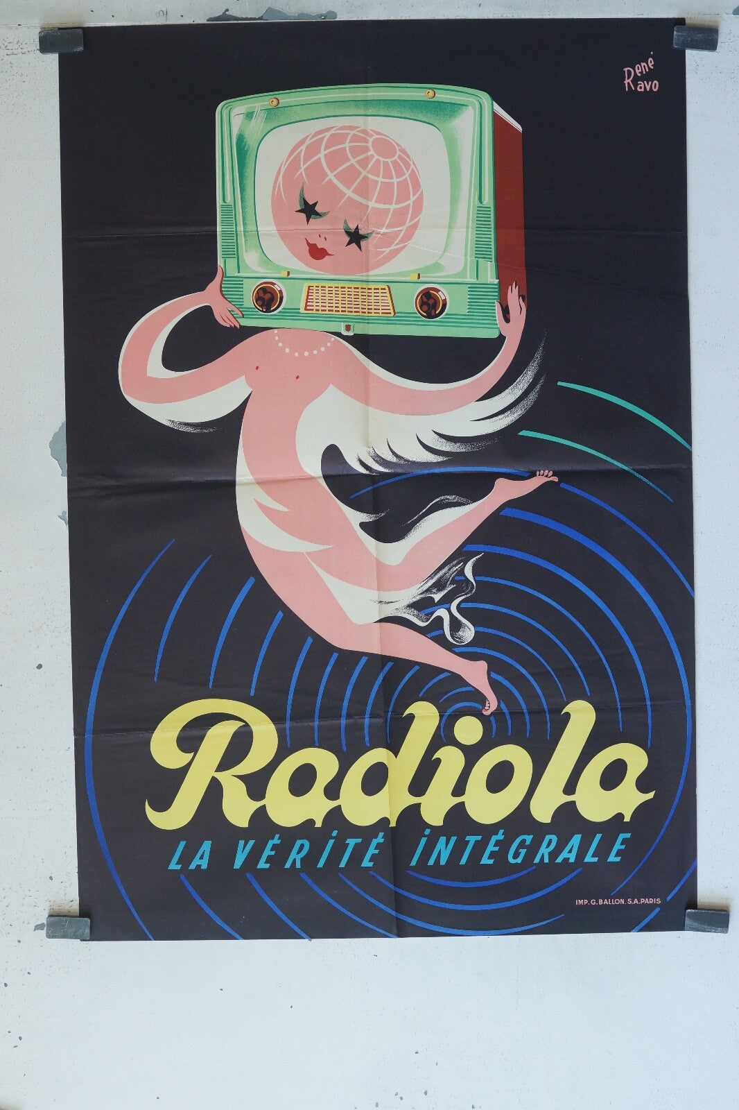 RADIOLA, ADVERTISING POSTER ORIGINAL VINTAGE (50X70)