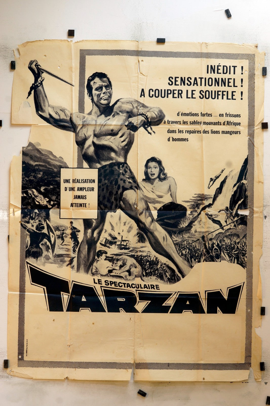 LE SPECTACULAIRE TARZAN, MOVIE POSTER ORIGINAL 120x160
