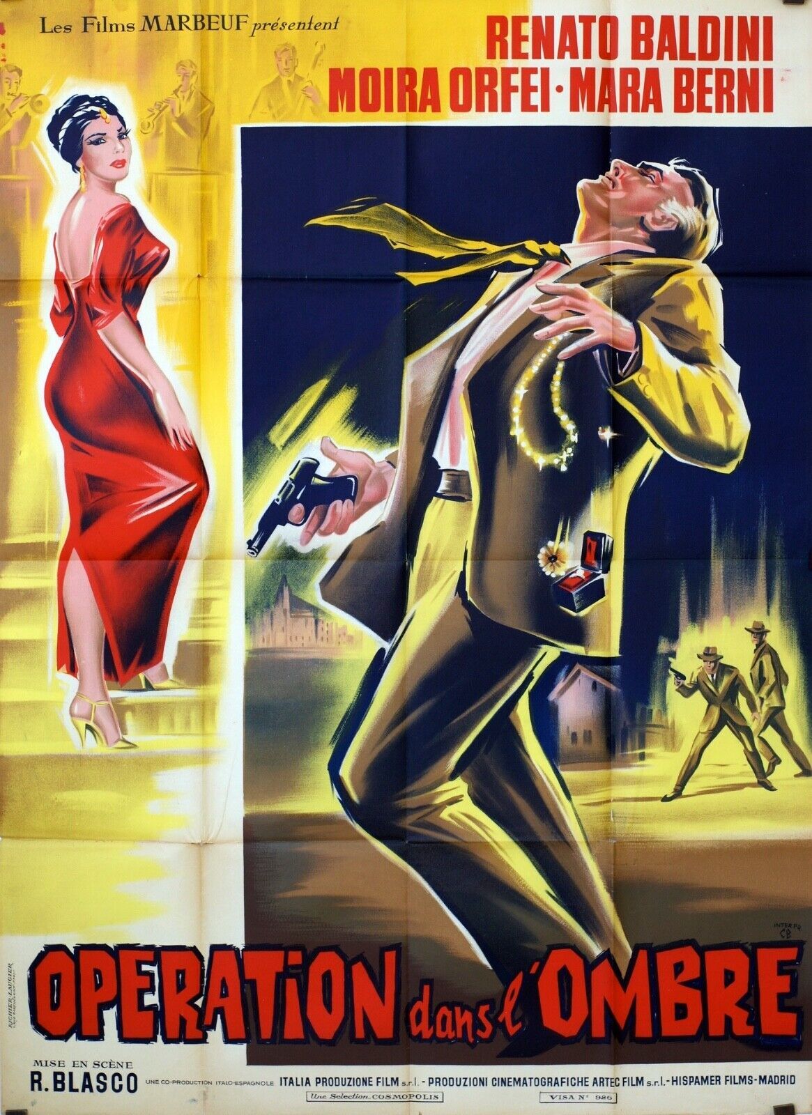 OPÉRATION DANS L’OMBRE MOVIE POSTER ORIGINAL  (120X160) RENATO BALDINI