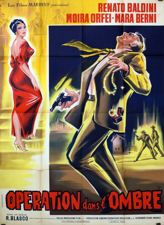 OPÉRATION DANS L’OMBRE MOVIE POSTER ORIGINAL  (120X160) RENATO BALDINI