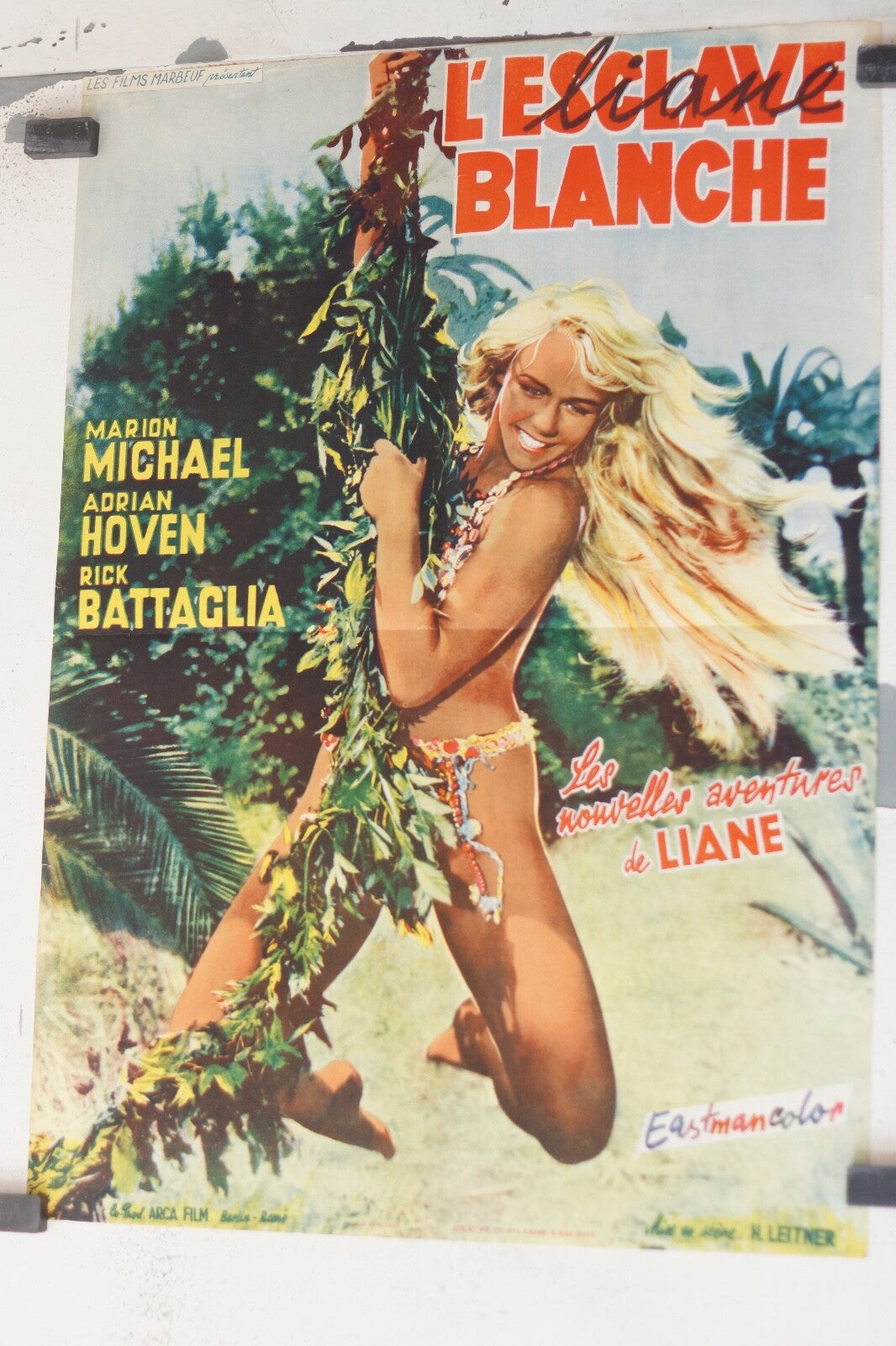 L’ESCLAVE BLANCHE 1957 MOVIE POSTER ORIGINAL 40x60 MARION MICHAEL – ADRIAN HOVEN