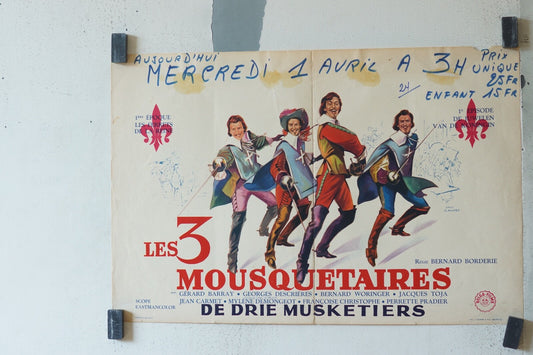 3 MOUSQUETAIRES (LES) POSTER ORIGINAL 54X36 Gérard Barray , Georges Descrieres 