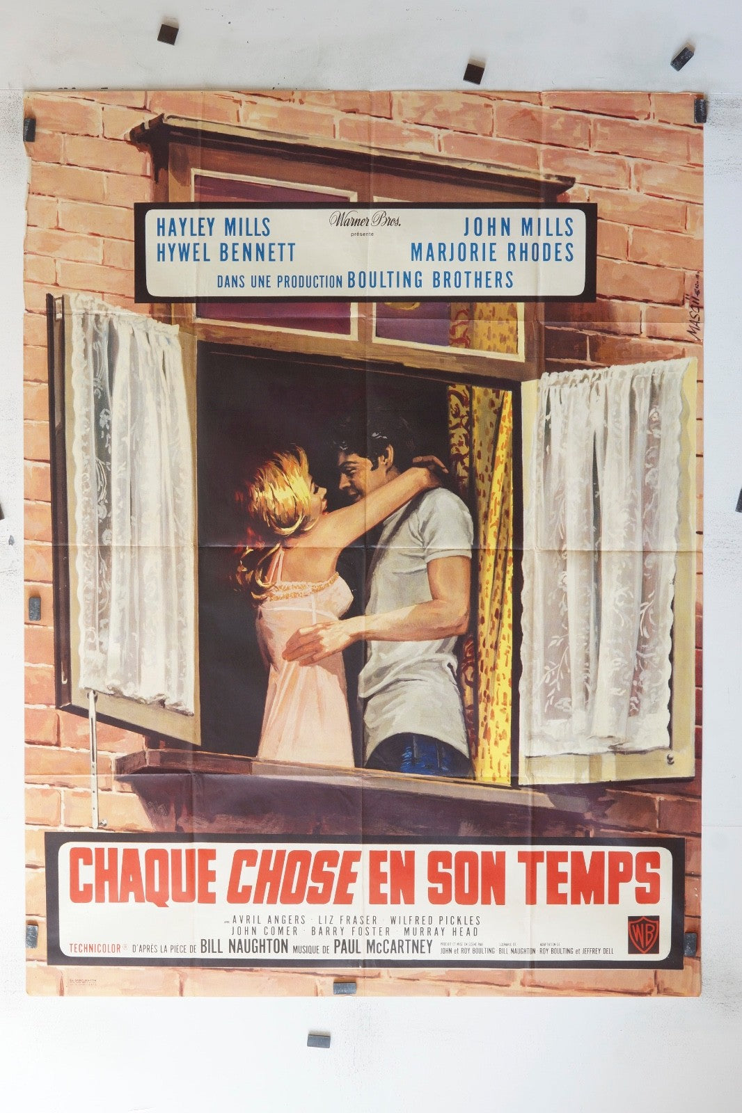 CHAQUE CHOSE EN SON TEMPS HAYLEY MILLIS MOVIE POSTER ORIGINAL 120x160