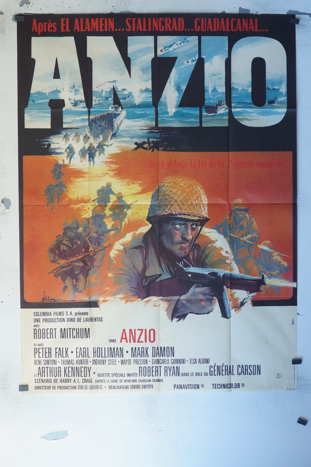 ANZIO MOVIE POSTER ORIGINAL 120x160 ROBERT MITCHUM