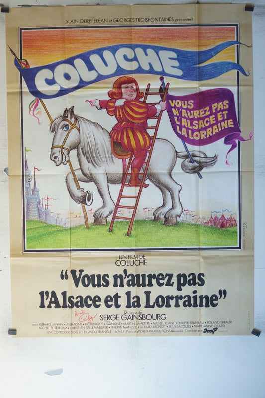  VOUS N’AUREZ PAS L’ALSACE ET LA LORRAINE MOVIE POSTER ORIGINAL 120x160 Coluche