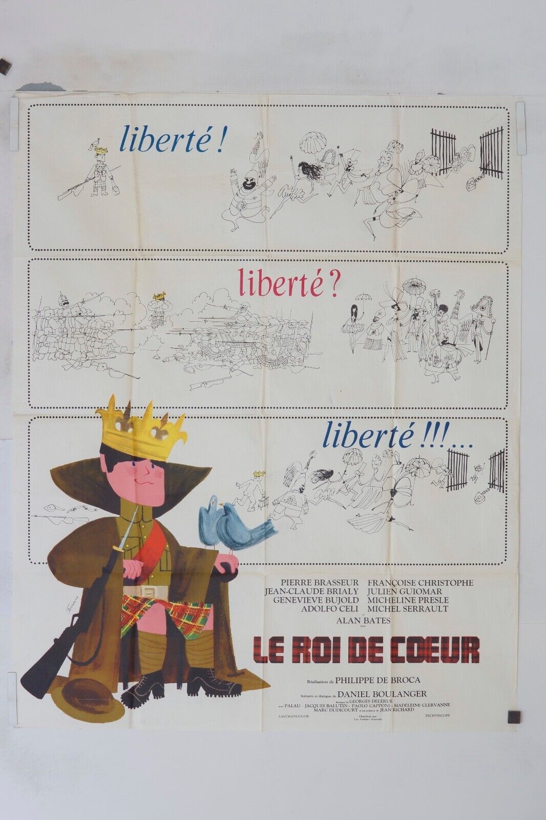 LE ROI DE CŒUR MOVIE POSTER ORIGINAL 120X160 PIERRE BRASSEUR
