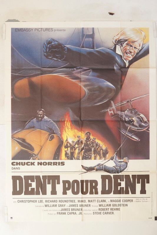 DENT POUR DENT MOVIE POSTER ORIGINAL 120x160 CHRISTOPHER LEE, CHUCK NORRIS